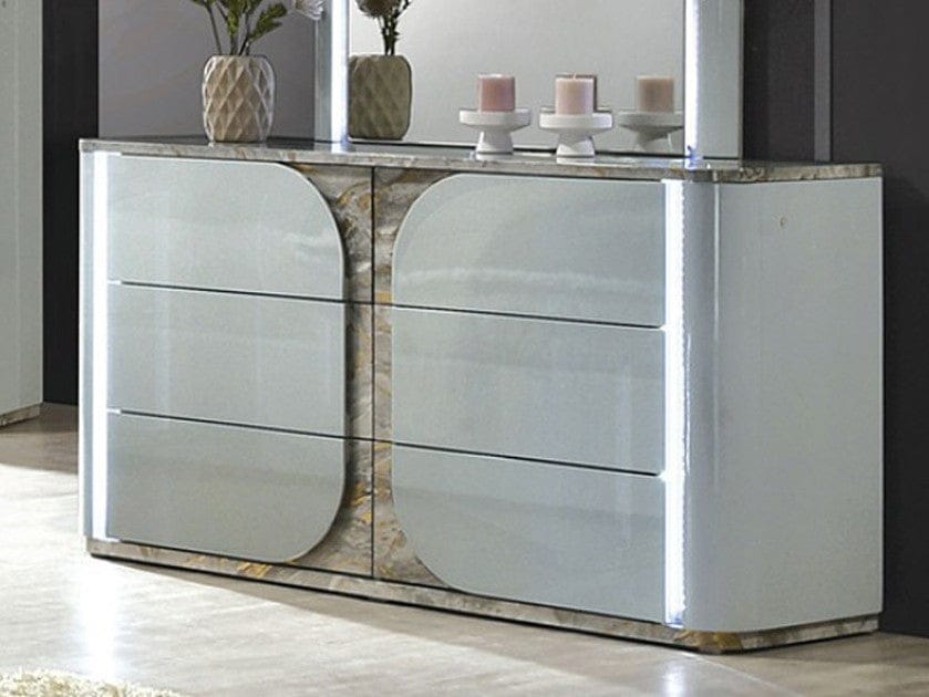 Furniture of America - Cleburne Dresser w/ LED in Light Gray - FM72011LG-D