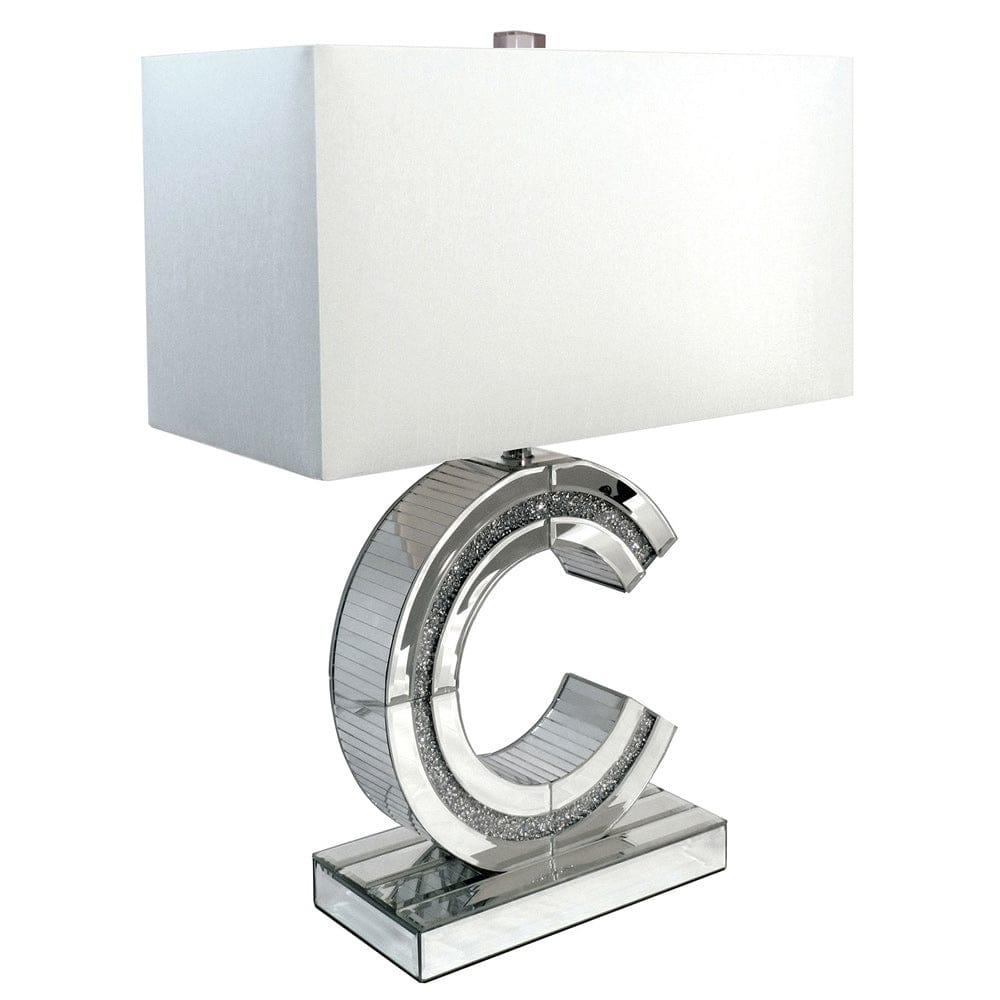 Furniture of America - Cora Table Lamp in Silver/White - L74005 View 1