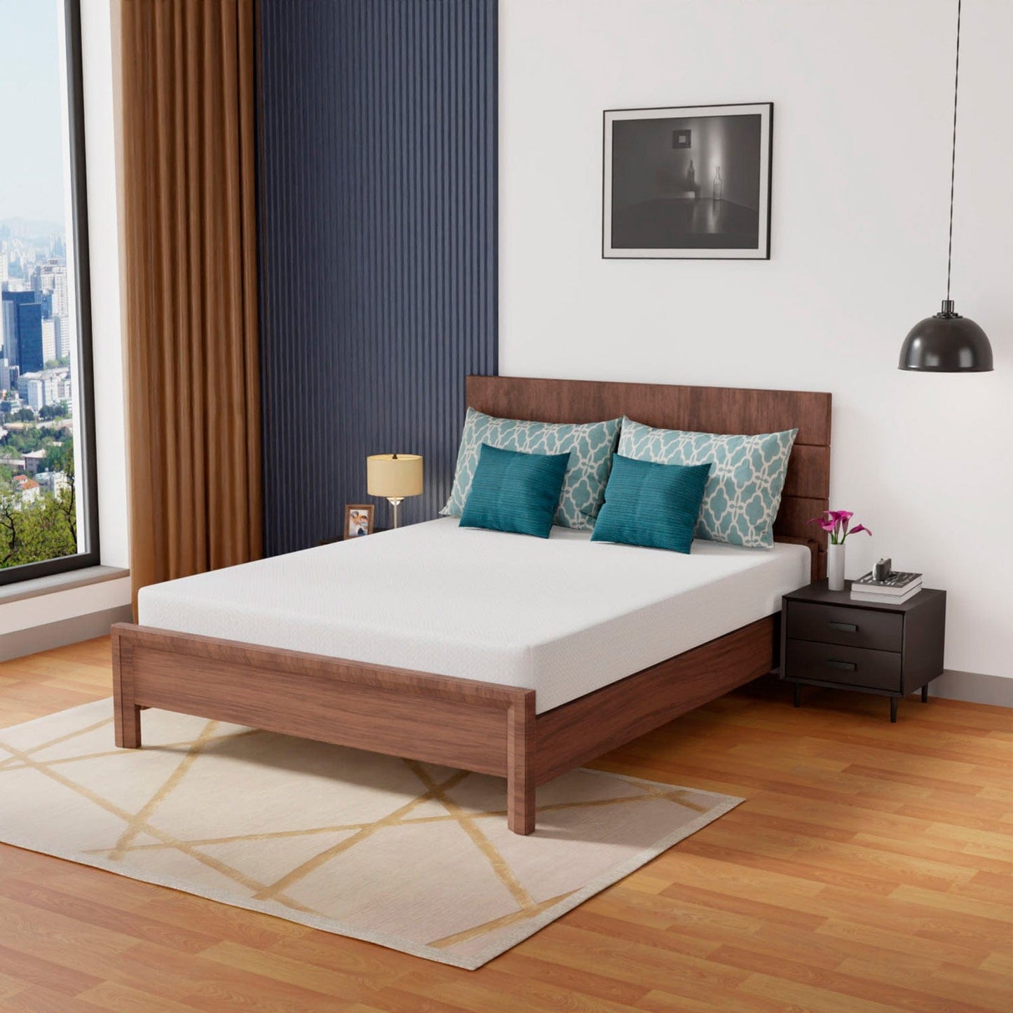 Furniture of America - Coreopsis 8" Queen Memory Foam Wave Comfort (Roll-In-A-Box) in White - DM608-Q View 3