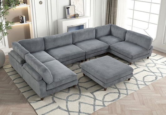 Furniture of America - Dagenham Sectional in Gray - FM6800GY-A View 2