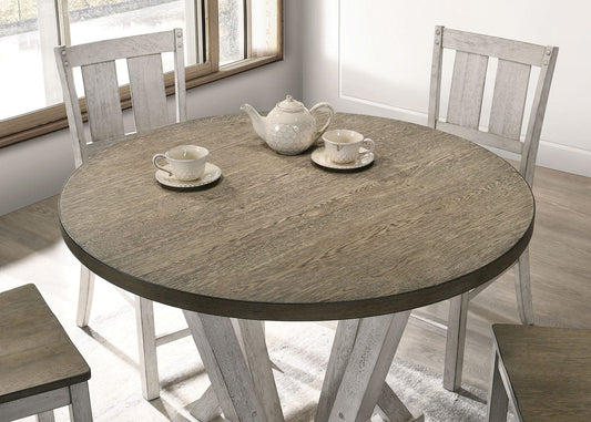 Furniture of America - Dakota Counter Ht. Table in Antique White/Ash Brown - CM3289BR-RPT-48-TABL View 2