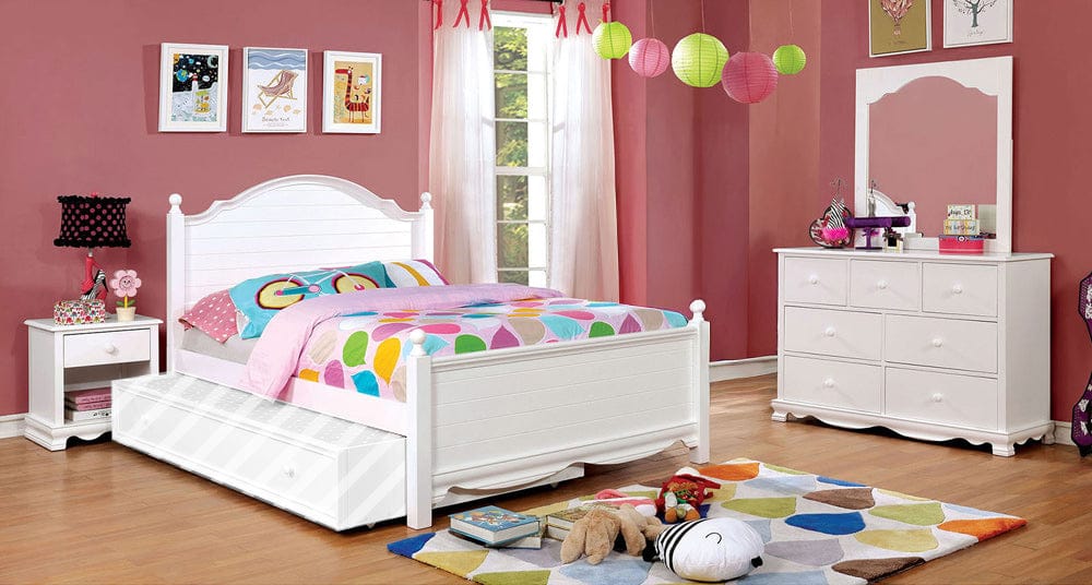 Furniture of America - Dani 4 Pc. Twin Bedroom Set in White - CM7159WH-T-4PC View 1