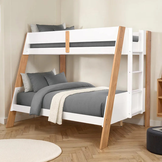 Furniture of America - Delbin - Twin/Full Bunk Bed w/ Mattress - FM-BK202WH-TF-BED+M6 view 2