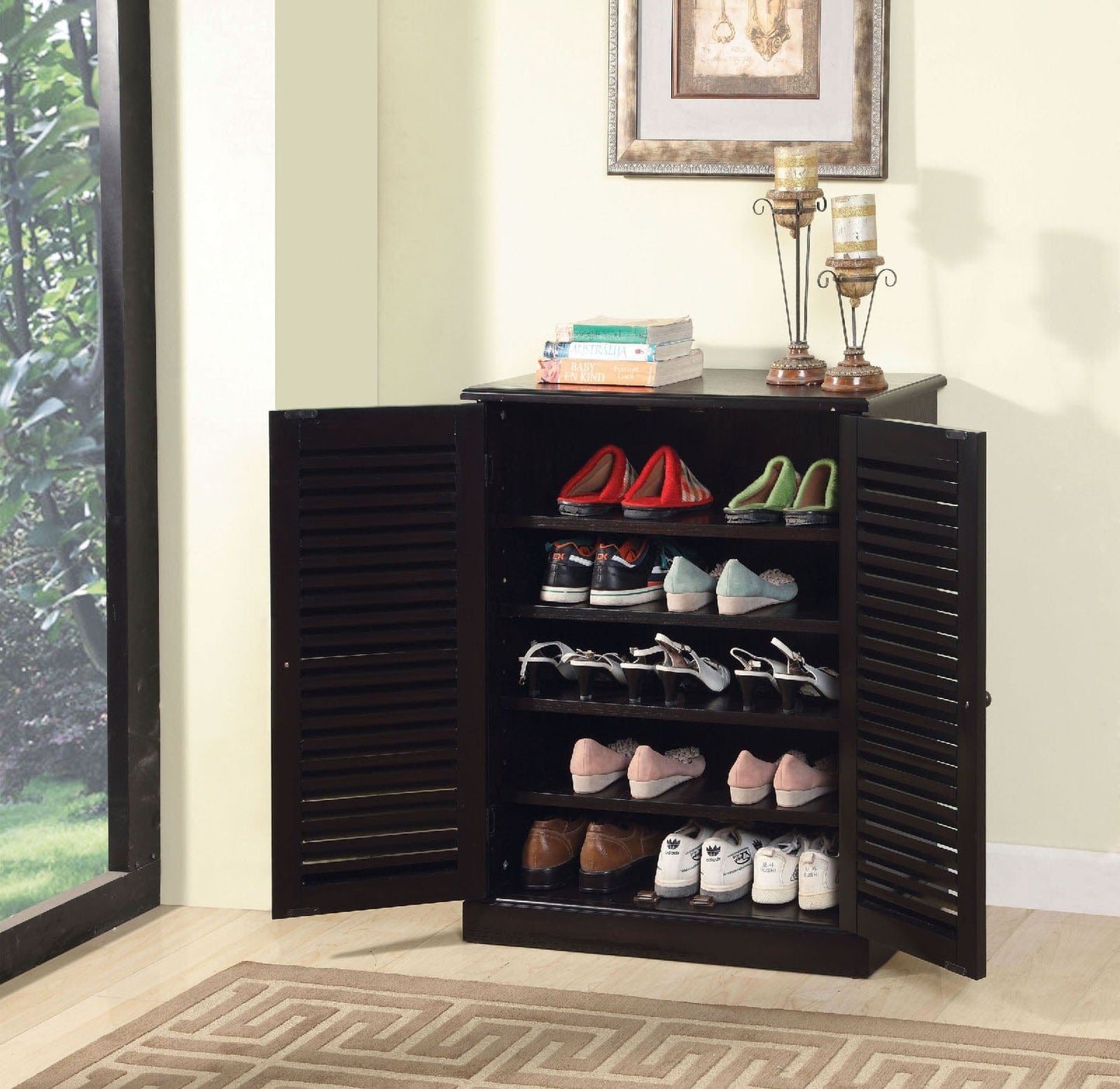 Furniture of America - Della Shoe Cabinet in Espresso - CM-AC213EX View 2