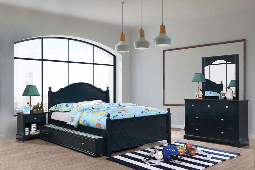 Furniture of America - Diane 4 Pc. Twin Bedroom Set w/ Trundle in Blue - CM7158BL-T-4PC-TR View 1