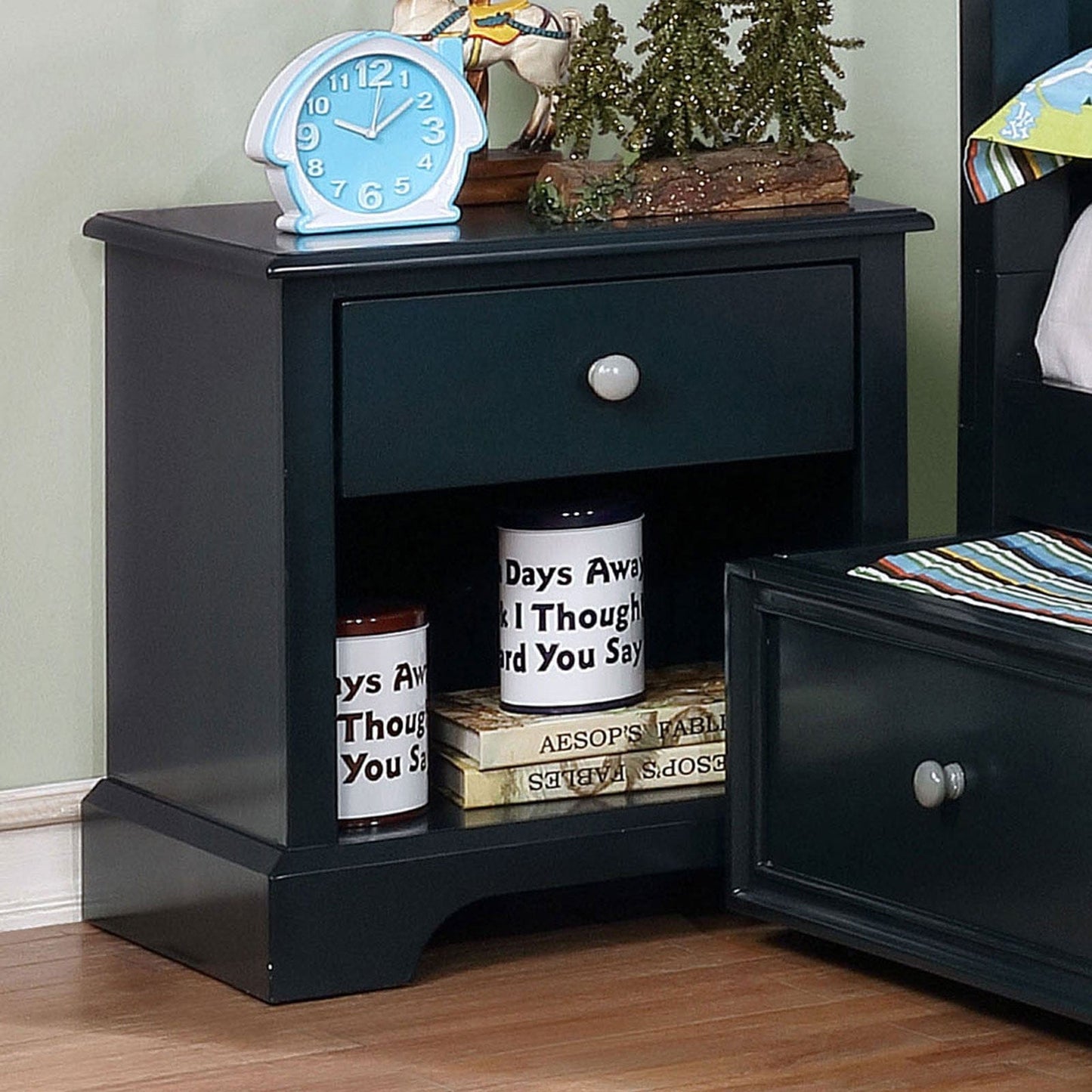 Furniture of America - Diane Nightstand in Blue - CM7158BL-N-VN View 2