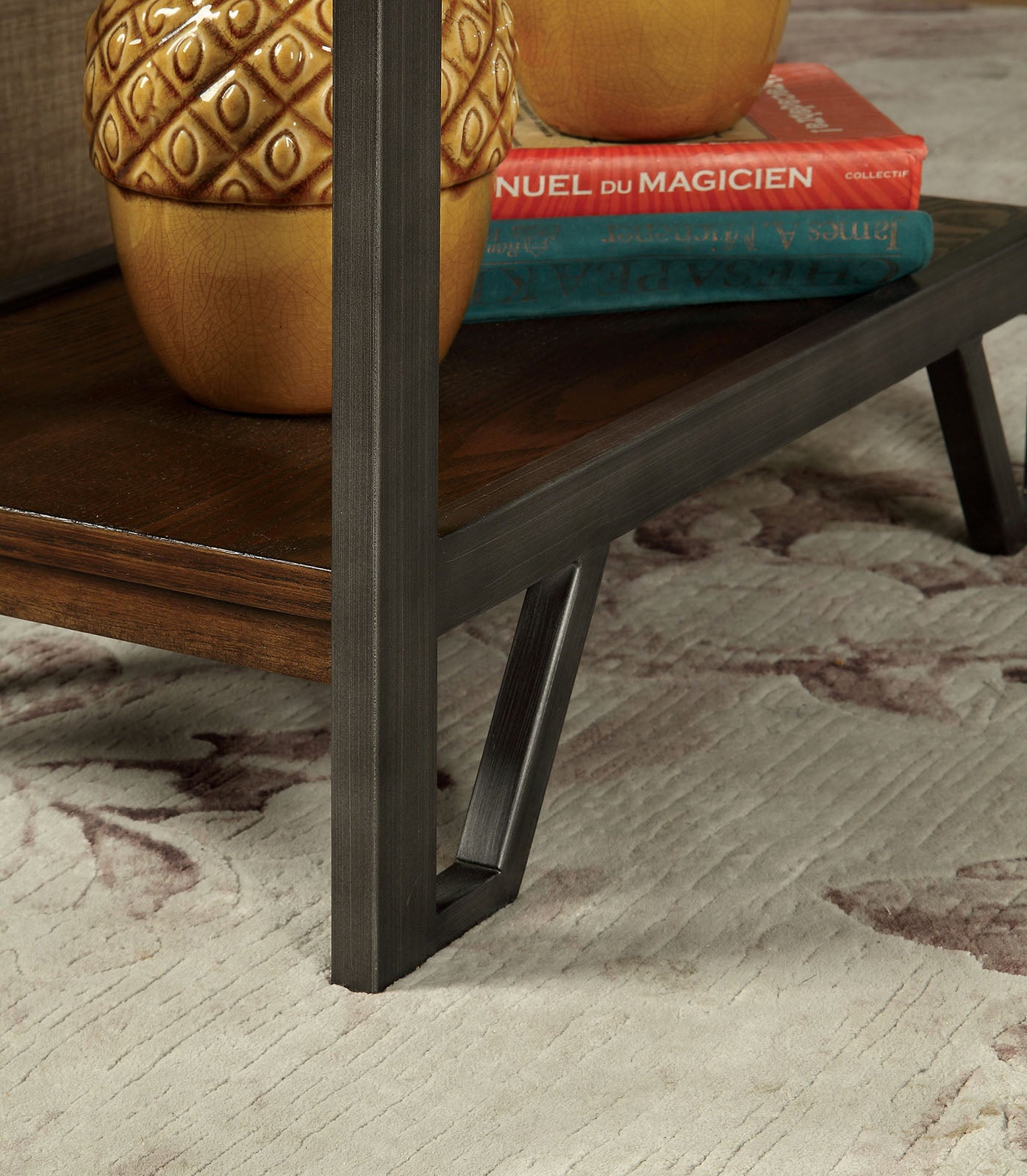 Furniture of America - Dundalk Side Table in Oak/Multi - CM-AC286 View 4