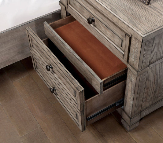 Furniture of America - Durango Nightstand w/ USB in Warm Gray - CM7461GY-N View 2