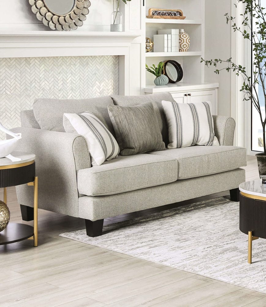 Furniture of America - Ealing Loveseat in Light Gray - SM1207-LV View 1