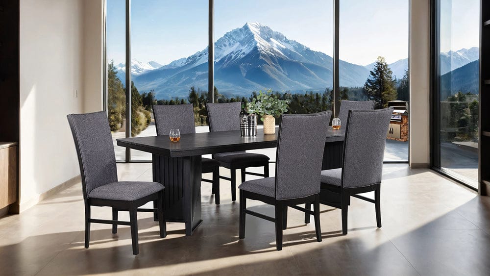 Furniture of America - Easingwold 7 Pc. Dining Table Set in Black - FM3231BK-T-7PC View 1