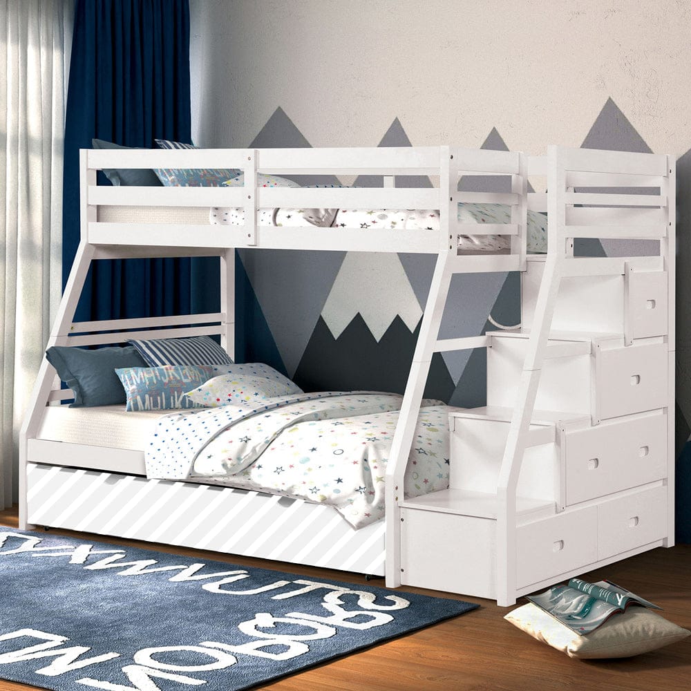 Furniture of America - Ellington Twin/Full Bunk Bed in White - FM-BK611WH-BED View 1