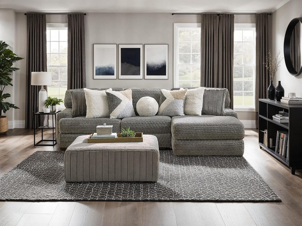 Furniture of America - Elmhurst Ottoman in Charcoal - SM5105-OT View 2