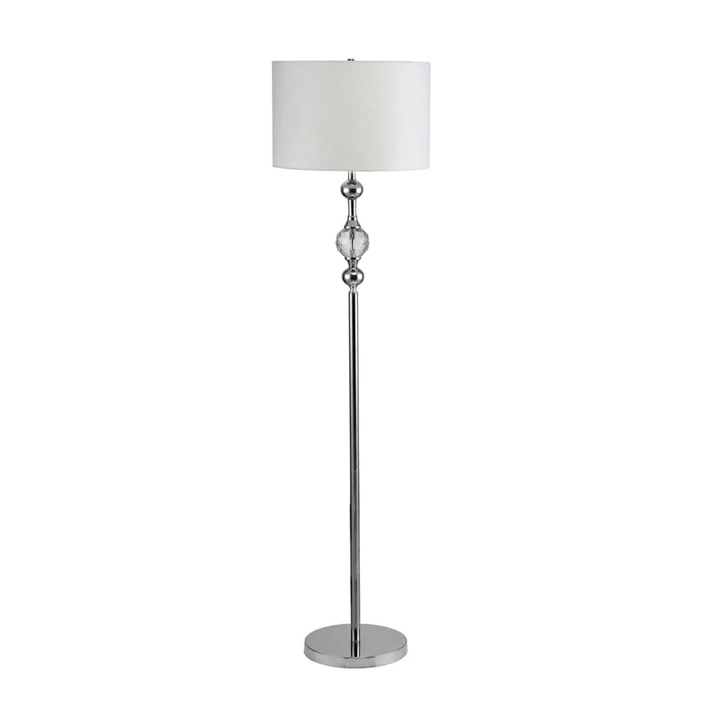 Furniture of America - Emi Floor Lamp in White/Silver - L76187F View 1