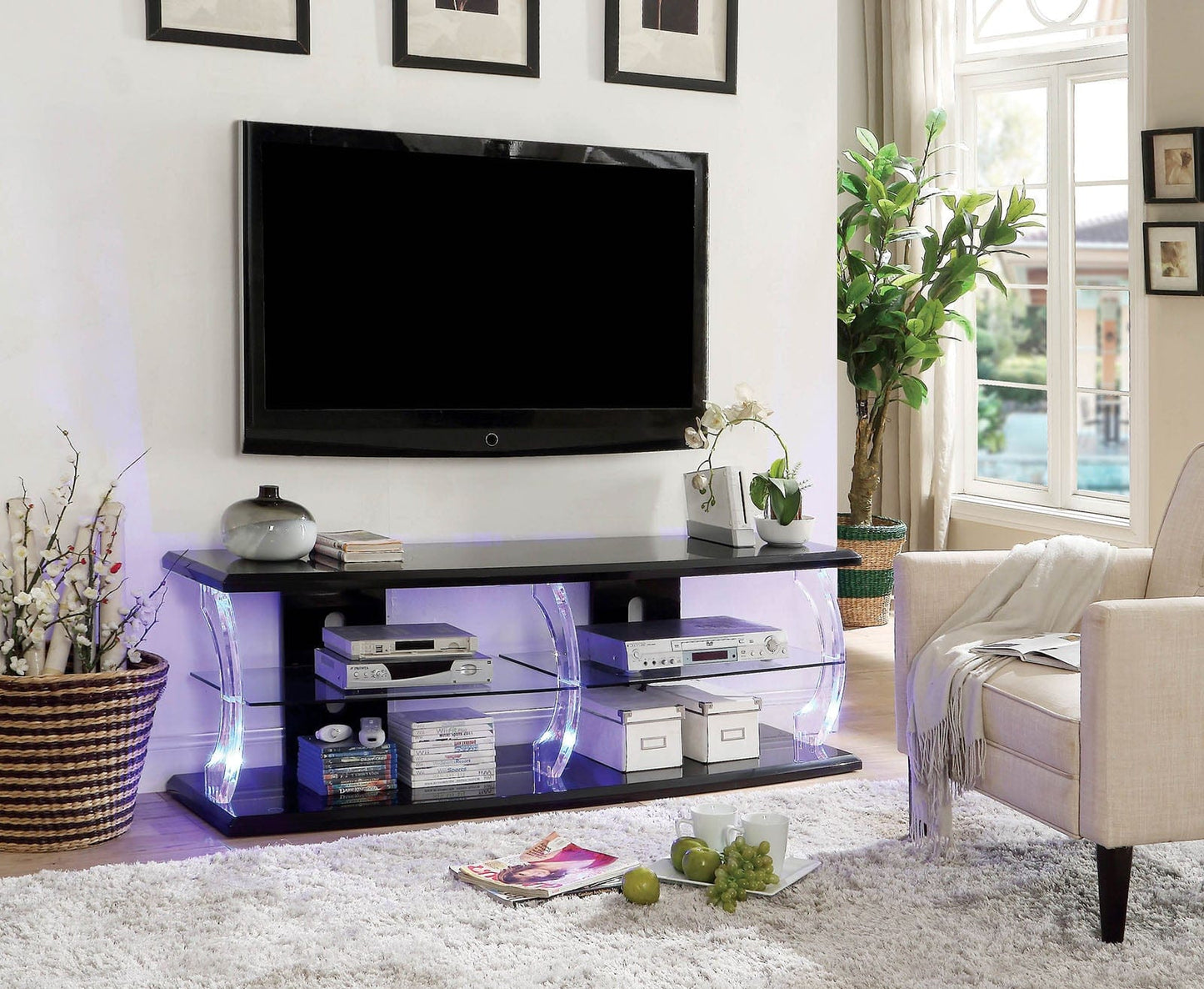 Furniture of America - Ernst 60" TV Stand in Black - CM5901BK-TV-60 View 3