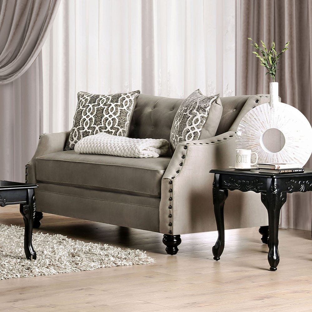 Furniture of America - Ezrin Loveseat in Light Brown - SM2668-LV View 1