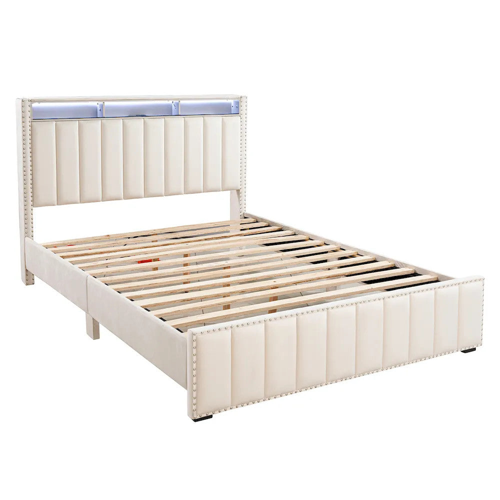 Furniture of America - Farese - Queen Bed, Beige - SL7001BG-Q-BED view 3