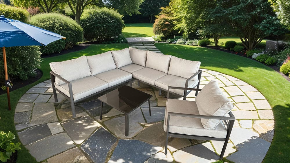 Furniture of America - Farisha 4 Pc. Outdoor Sectional Set in White - LA-A024WH-4PK View 1