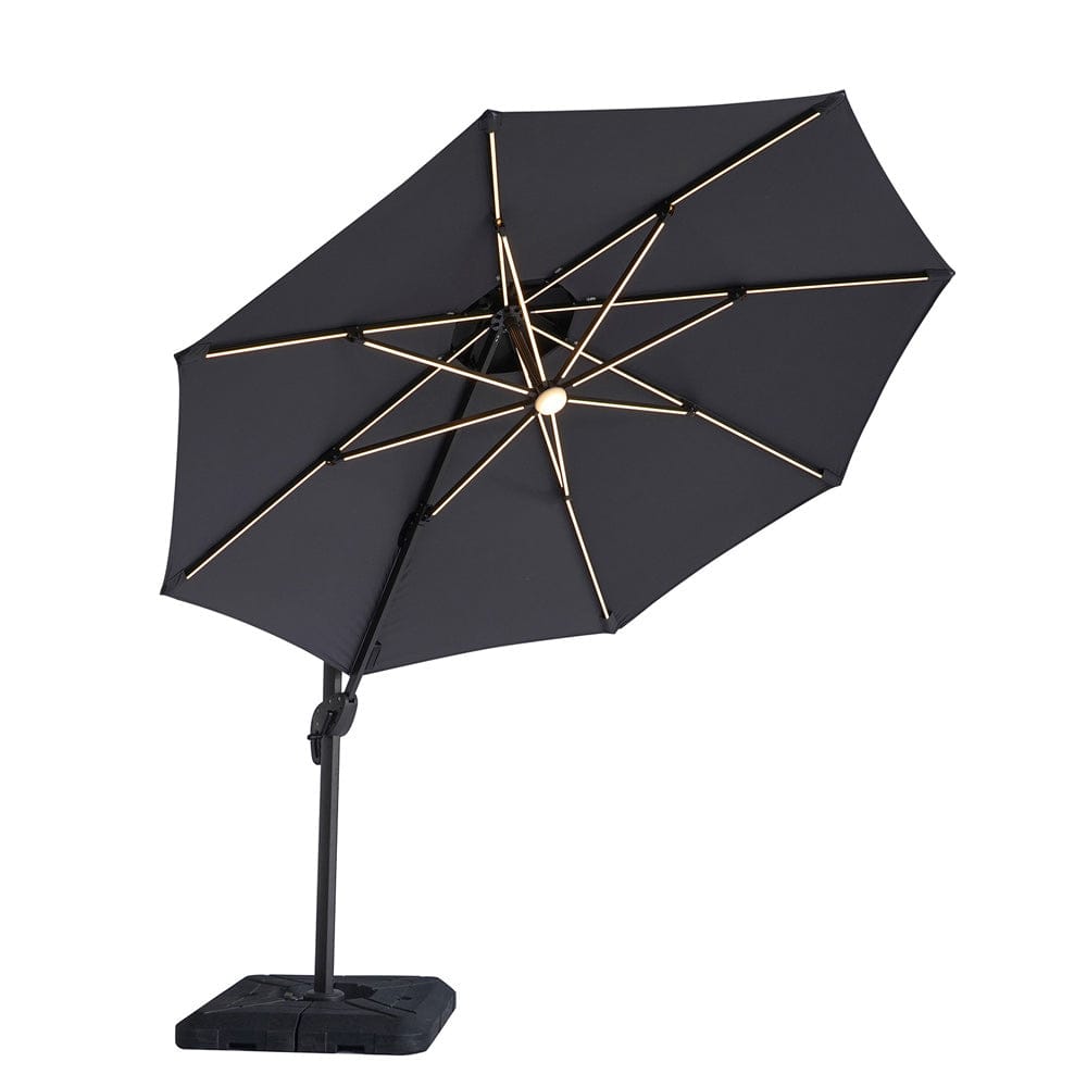 Furniture of America - Fera 10' Round Umbrella with Base in Gray - LA-A032GY+BASE View 1