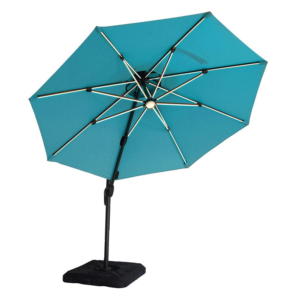 Furniture of America - Fera 10' Round Umbrella with Base in Teal - LA-A032TL+BASE View 1