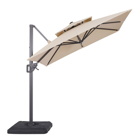 Furniture of America - Fida 8' Square Umbrella with Base in Beige - LA-A029BG+BASE View 2