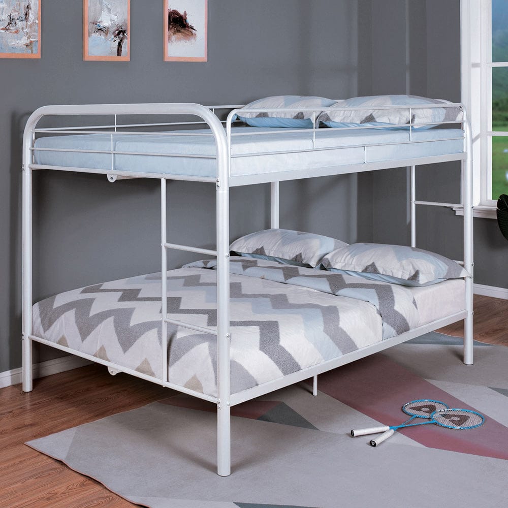 Furniture of America - Finnerty Twin/Full Bunk Bed 50" Height in White - CM-BK1032WH-FF-BED View 1