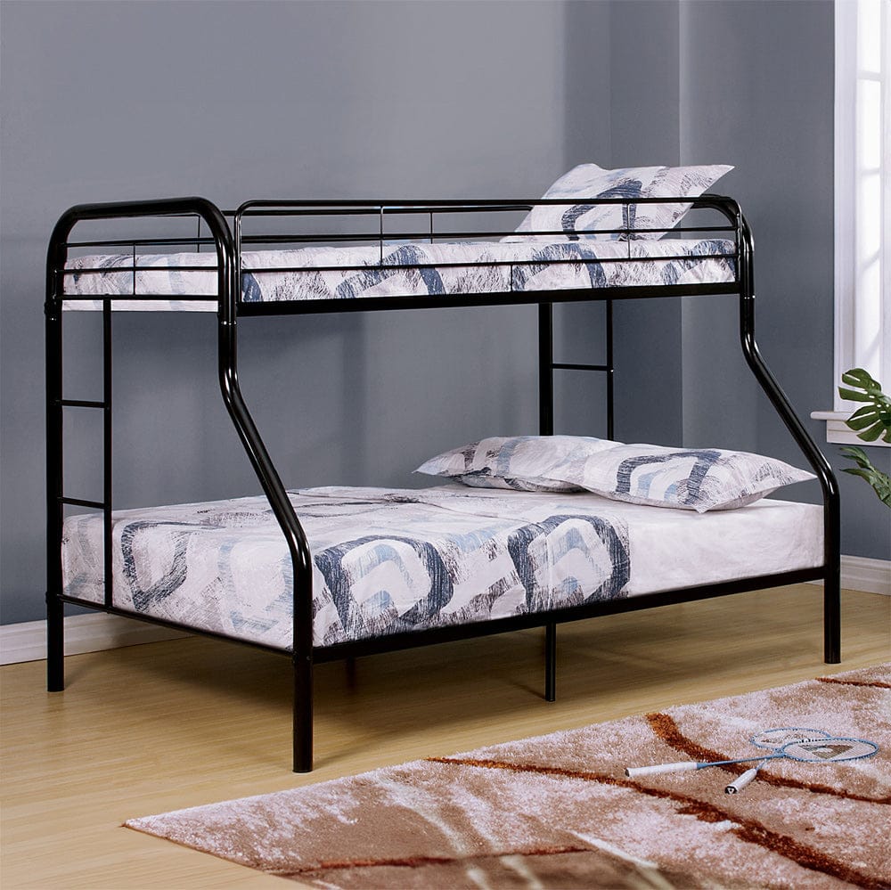 Furniture of America - Finnerty Twin/Full Bunk Bed in Black - CM-BK1032BK-TF-BED View 1