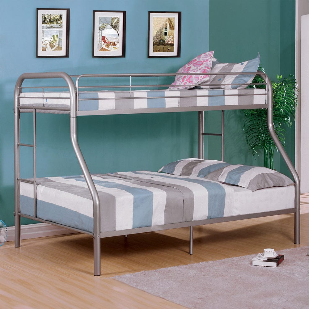 Furniture of America - Finnerty Twin/Full Bunk Bed in Silver - CM-BK1032SV-TF-BED View 1