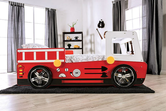 Furniture of America - Firestall Twin Bed in Red - CM7644-BED View 2