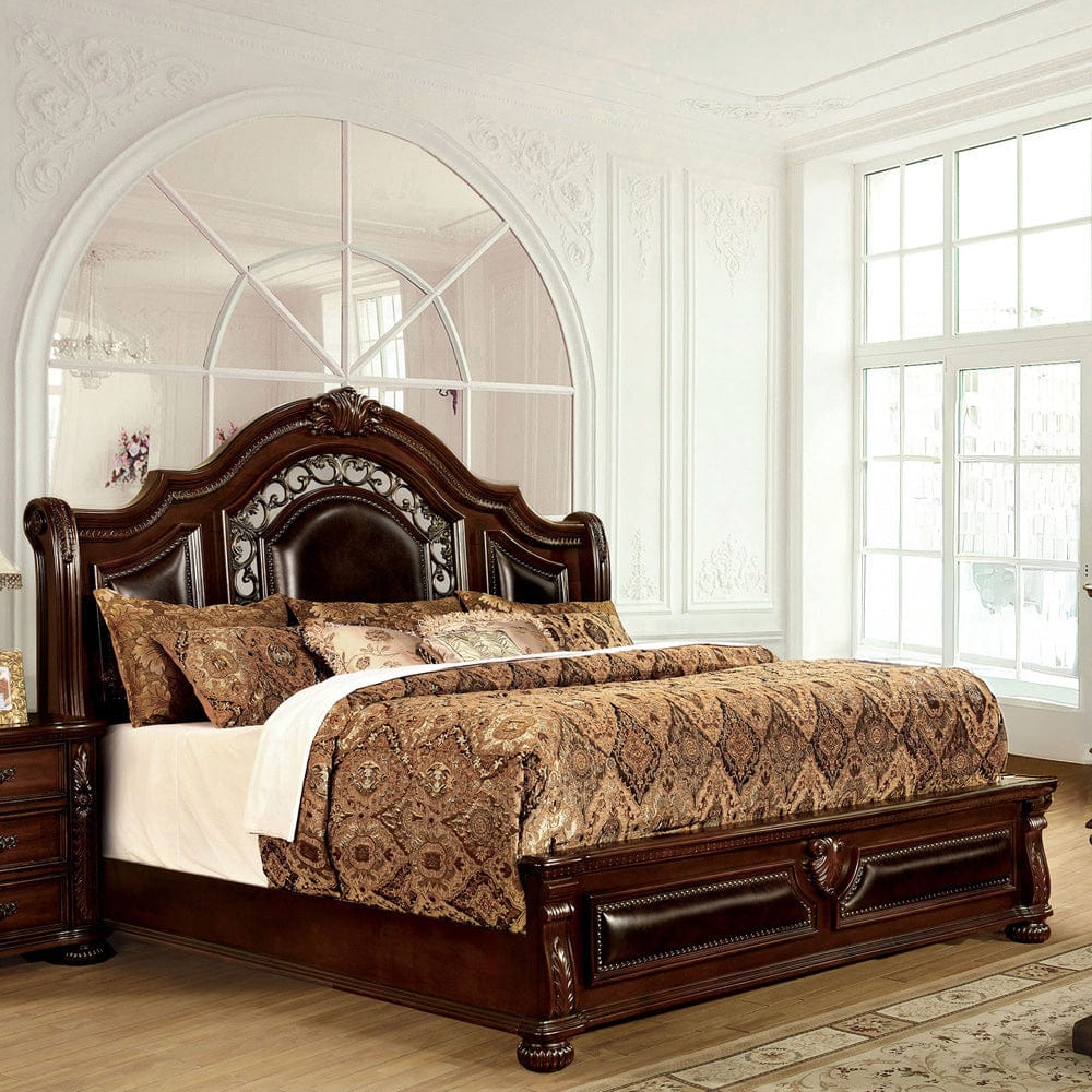 Furniture of America - Flandreau E.King Bed in Brown Cherry/Espresso - CM7588EK-BED View 1