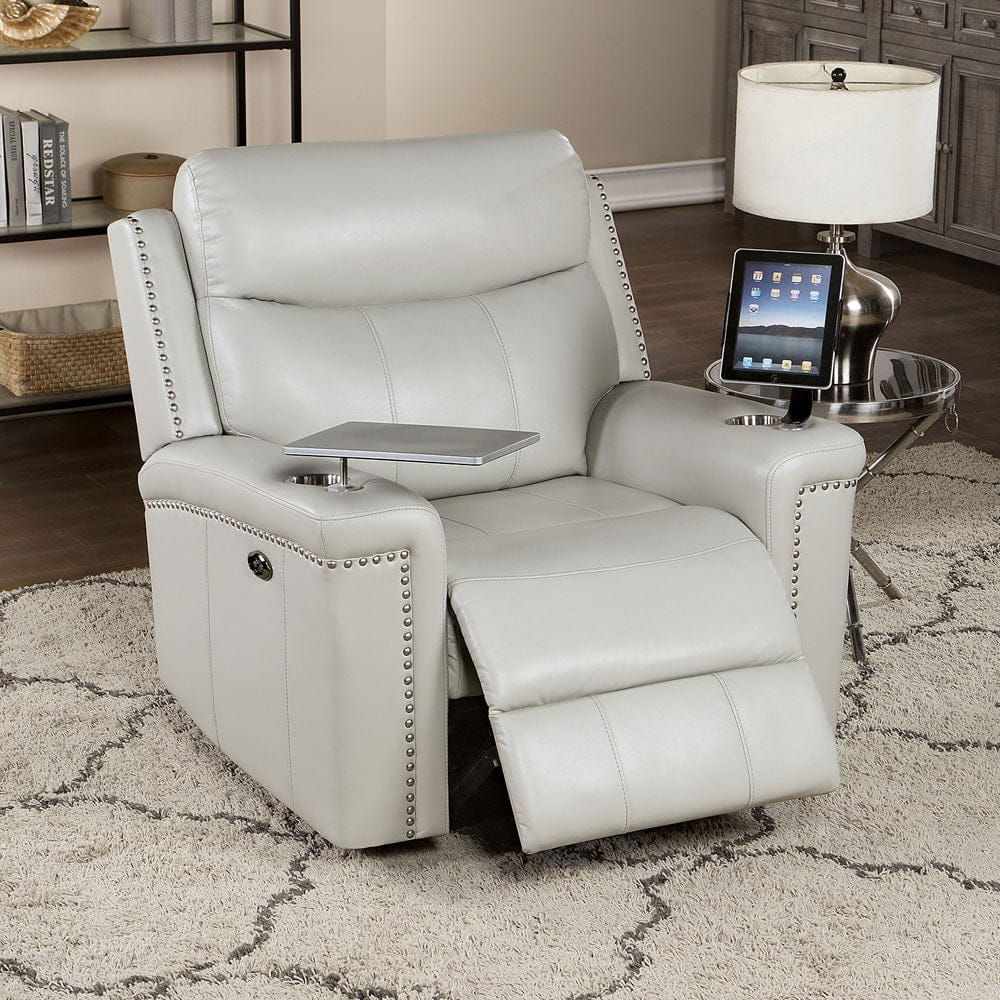 Furniture of America - Florine Power Glider Recliner in Light Gray - CM6252LG-CH-PM View 1