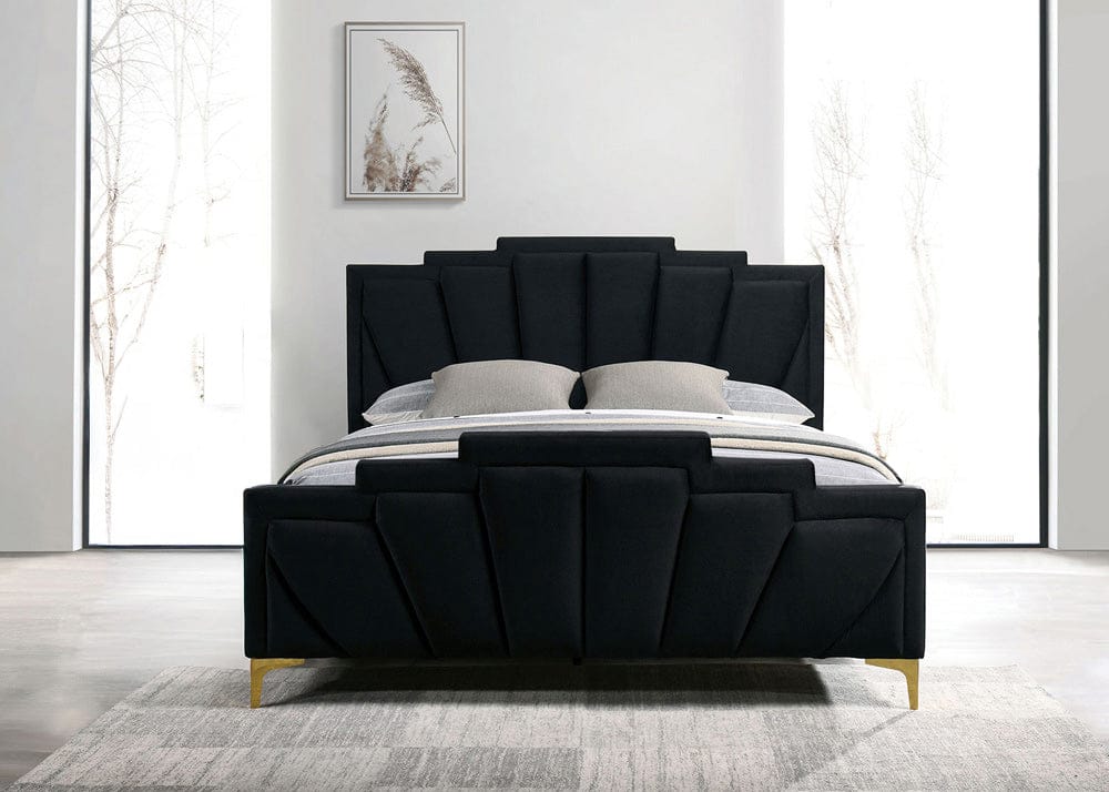 Furniture of America - Florizel E.King Bed in Black/Gold - CM7411BK-EK-BED View 1