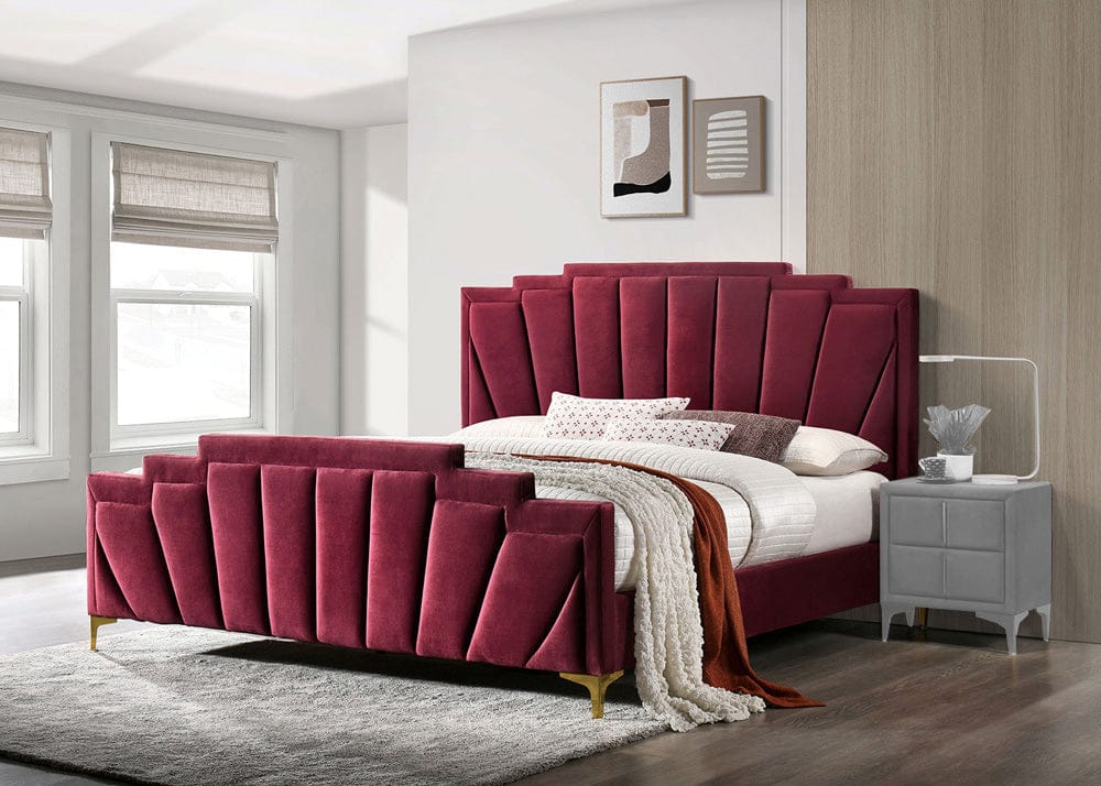 Furniture of America - Florizel E.King Bed in Red/Gold - CM7411RD-EK-BED View 1
