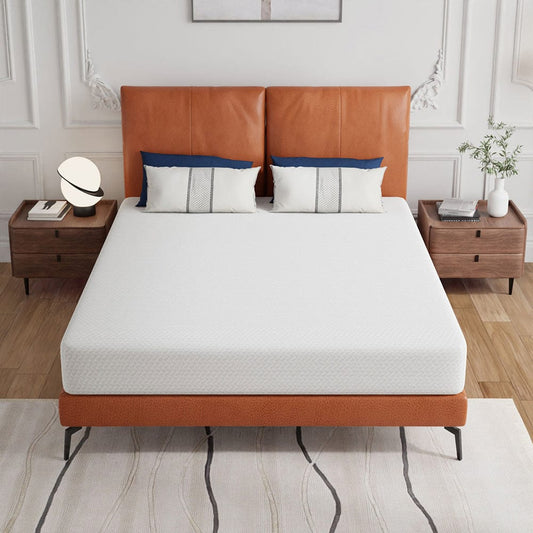 Furniture of America - Forsythia 8" Queen Green Tea Gel Memory Foam (Roll-In-A-Box) in White - DM708-Q View 2