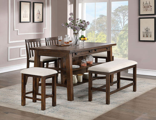 Furniture of America - Fredonia Counter Ht. Stool Set of 2 in Rustic Oak/Beige - CM3902BC-2PK View 2