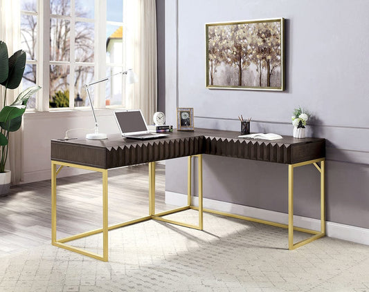 Furniture of America - Freiburg Corner Desk in Walnut - CM-DK406WN-PK View 2