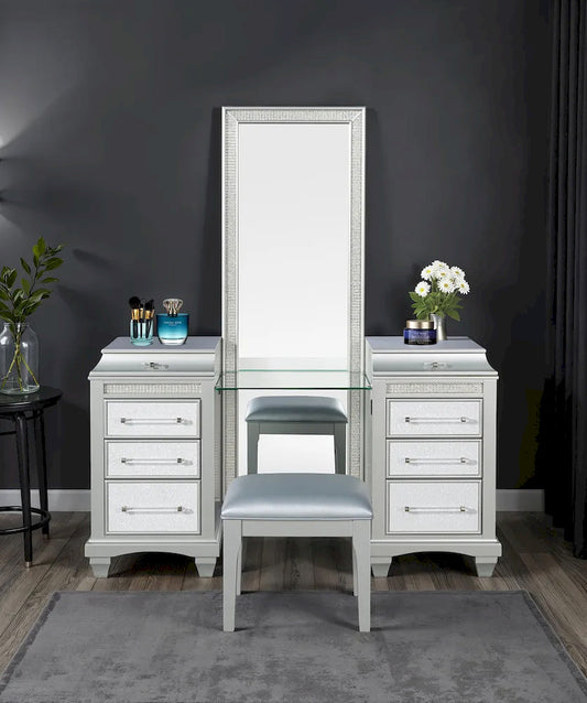 Furniture of America - Galea - Vanity w/ Stool - FM74006SV-V-SET view 2