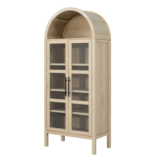 Furniture of America - Gateshead - Arched Cabinet - Natural - SL-AC8001NT-3A view 2