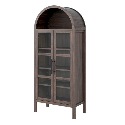 Furniture of America - Gateshead - Arched Cabinet - Walnut - SL-AC8001WN-3A view 2