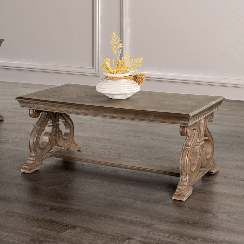 Furniture of America - Giordani Coffee Table in Weathered Oak - FM4519AK-C View 1