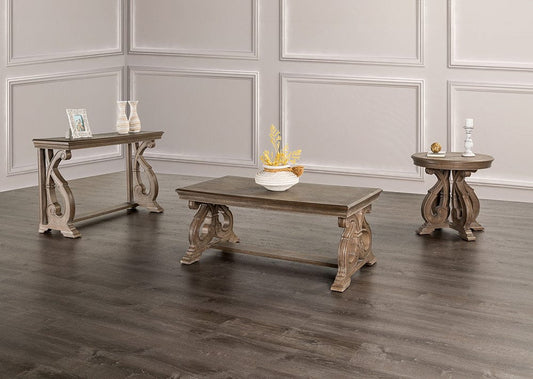 Furniture of America - Giordani Sofa Table in Weathered Oak - FM4519AK-S View 2