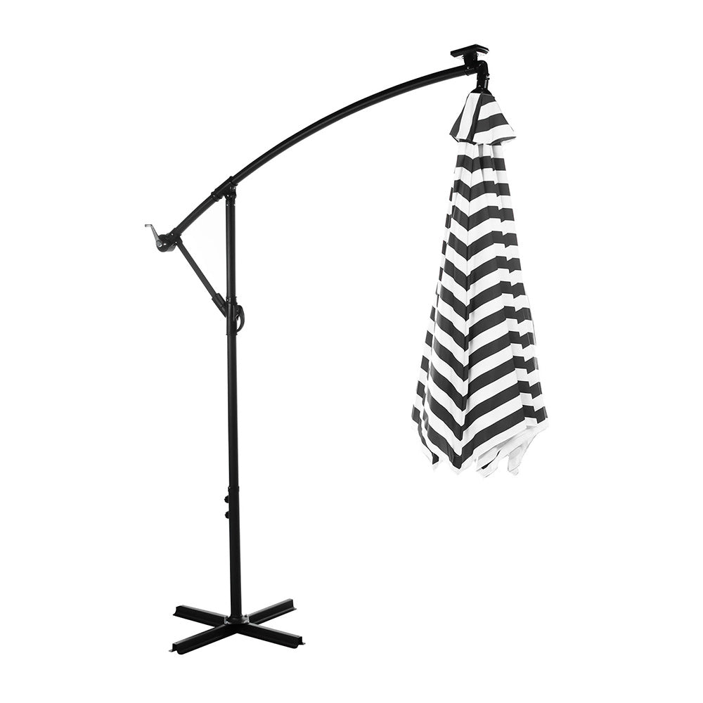 Furniture of America - Glam Cantilever Umbrella w/ LED in Black/White - GM-3003BW View 3