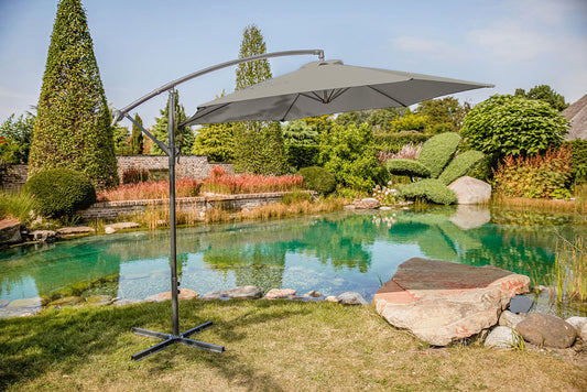 Furniture of America - Glam Cantilever Umbrella w/ LED in Graphite - GM-3003GR View 2
