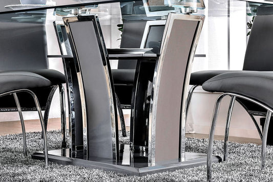 Furniture of America - Glenview Dining Table in Gray/Chrome - CM8372GY-T-TABLE View 2