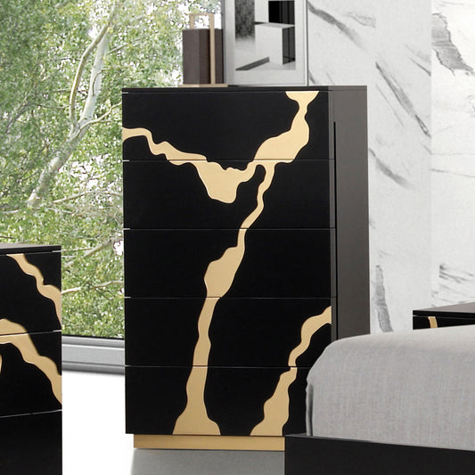 Furniture of America - Goldsberg Chest in Black/Gold - FM7425BK-C View 2