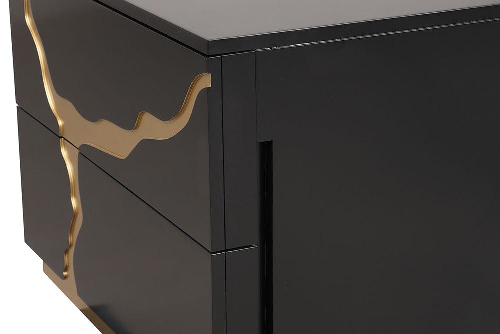 Furniture of America - Goldsberg Nightstand in Black/Gold - FM7425BK-N View 7