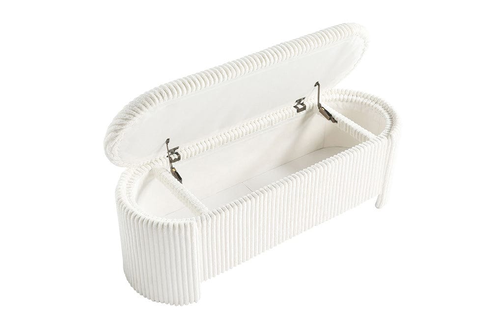 Furniture of America - Grainne Storage Bench in White - FM-AC8007WH View 2