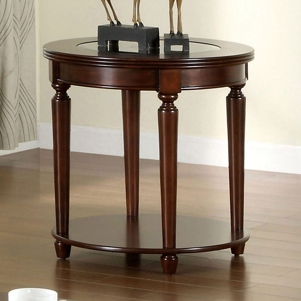 Furniture of America - Granvia End Table in Dark Cherry - CM4131E View 1