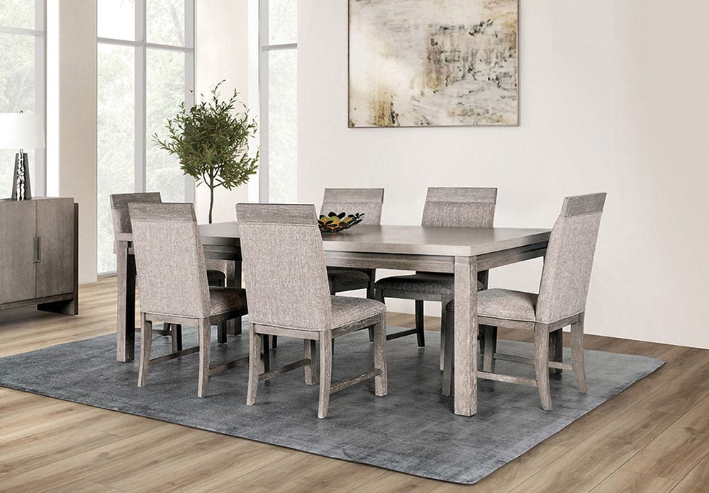 Furniture of America - Gristalt 9 Pc. Dining Table Set in Gray/Stone Gray - FM3597GY-T-9PC View 1