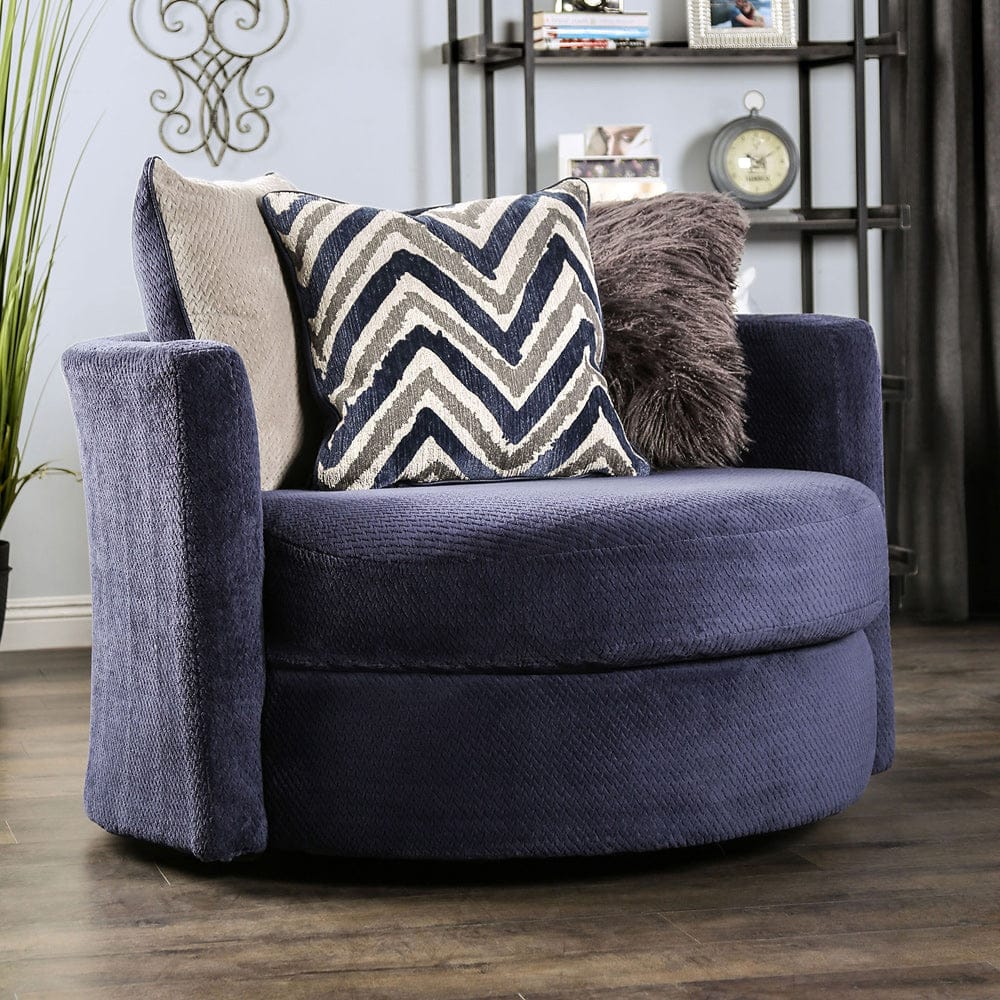 Furniture of America - Griswold Swivel Chair in Navy - SM5151-CH View 1