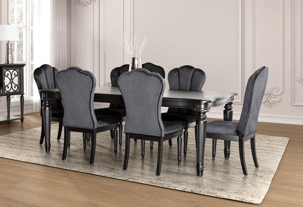 Furniture of America - Hannoria 7 Pc. Dining Table Set in Black - FM3416BK-T-7PC View 1